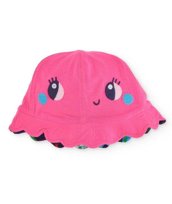Cappellino da bambina in maglia con design reversibile