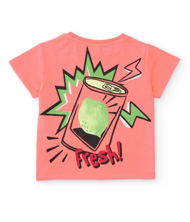 T-shirt da bambino in maglia con motivo in stile pop