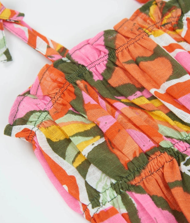 Top da bambina in tessuto con spalline regolabili