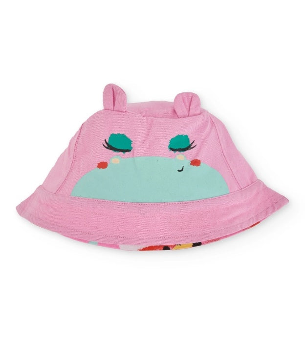 Cappellino da bambina in maglia con design reversibile