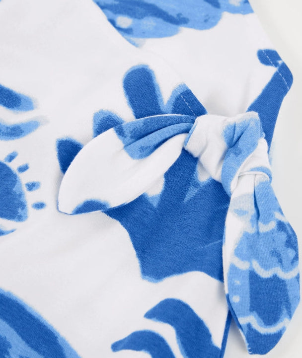 Vestito da bambina azzurro conchiglie ,tuc tuc