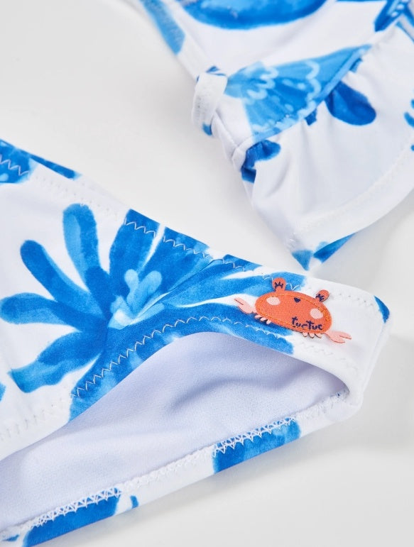 Bikini da bambina in maglia con spalline regolabili
