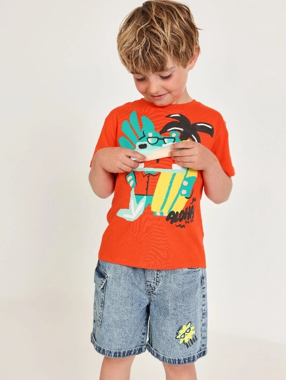 Bermuda da bambino in tessuto in denim