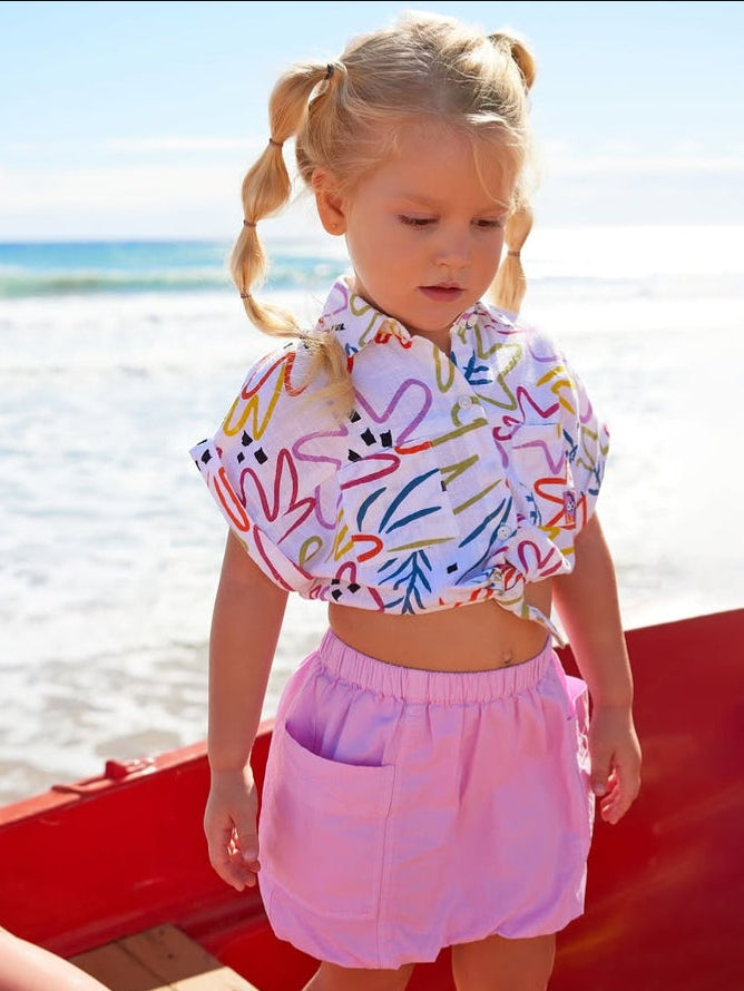 camicia da bambina con nodo