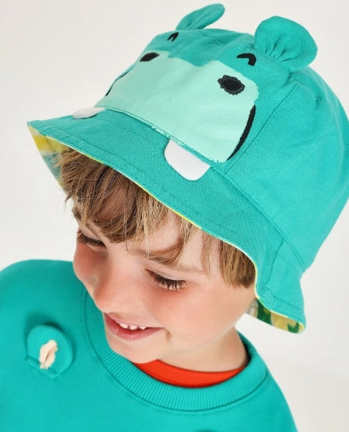 Cappellino da bambino in maglia con design reversibile