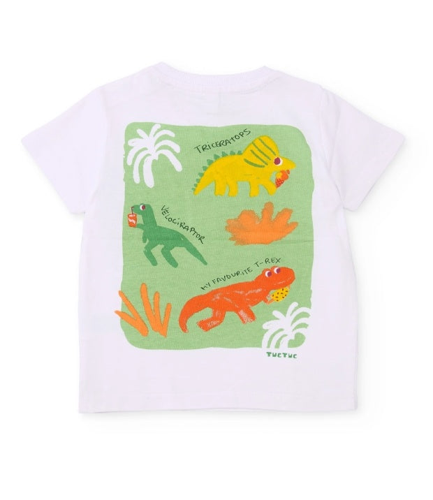 T-shirt da bambino in maglia con grafica palma