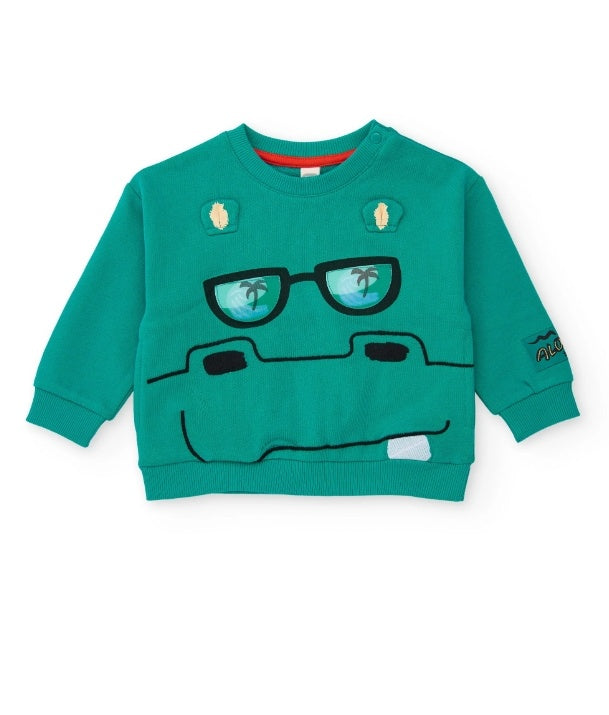 Felpa da bambino in maglia con motivo frontale