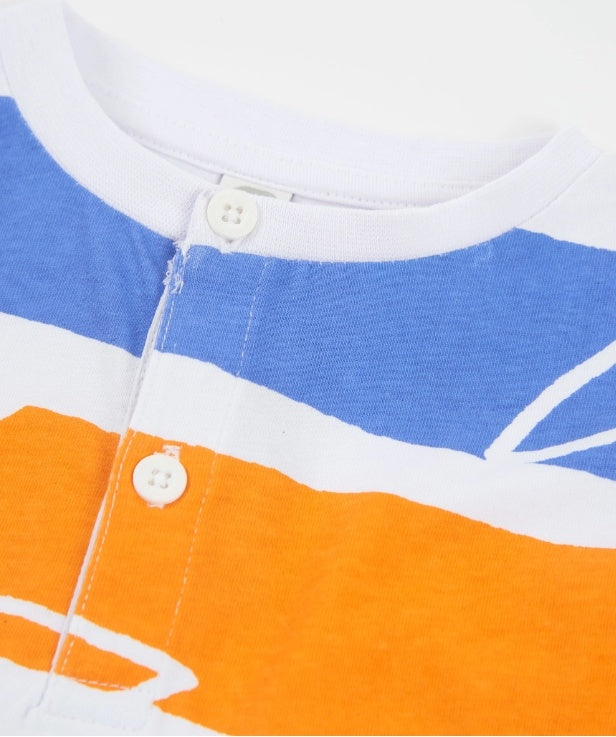 T-shirt bambino in maglia con righe orizzontali