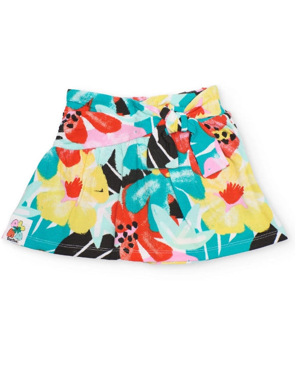 Completo da bambina in maglia con motivo floreale