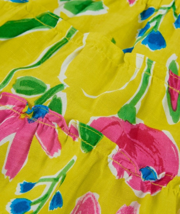 Gonna da bambina in tessuto con balze arricciate a strati