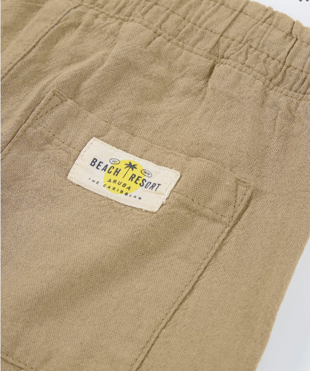 Bermuda da bambino in tessuto piano con vita elasticizzata