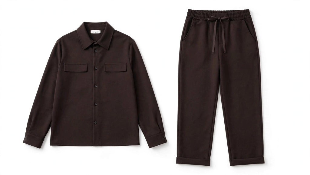 COMPLETO  Monsurire CAMICIA + PANTALONE - CIOCCOLATO - da bambino e ragazzo