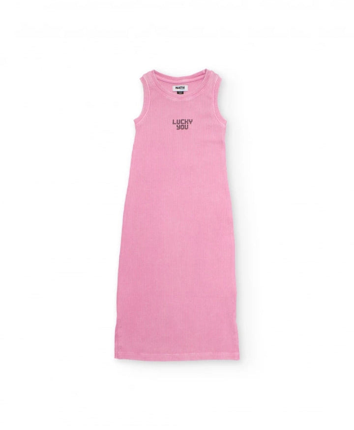 Vestito da bambina in maglia a coste elasticizzata