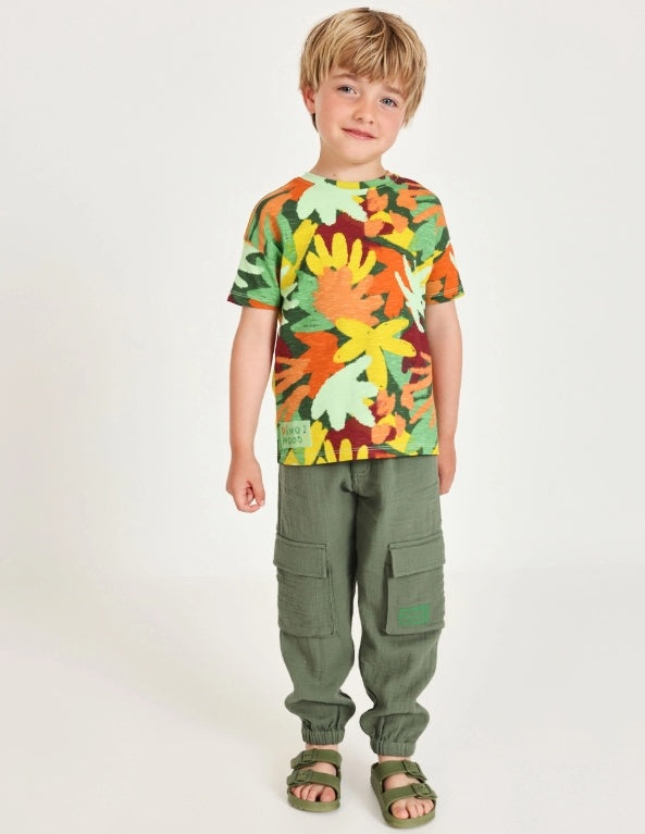 Pantaloni da bambino in tessuto con tasche cargo