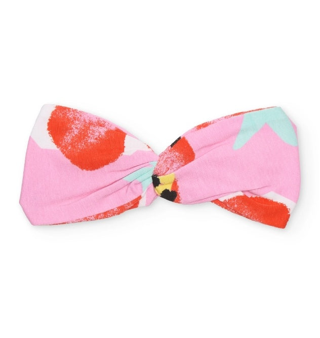 Fascia per capelli da bambina in maglia con nodo frontale