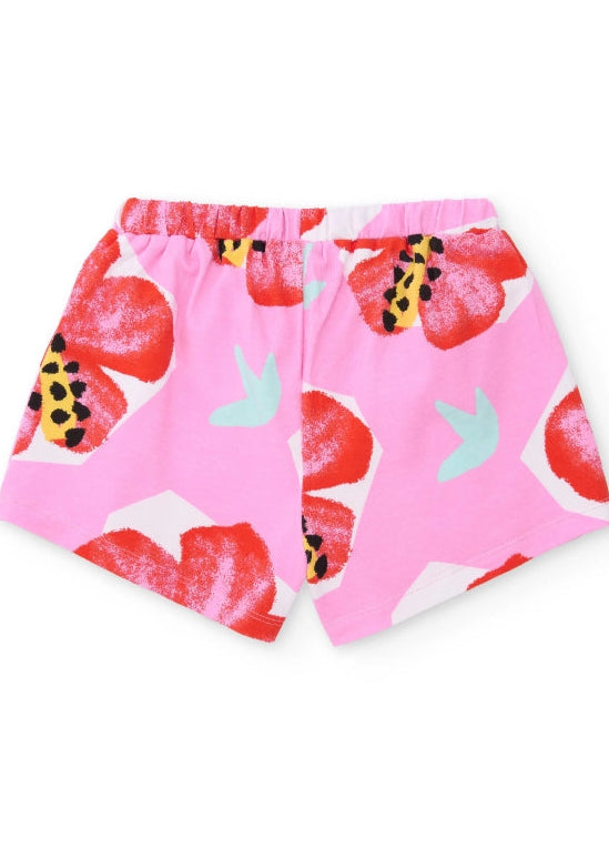 Completo da bambina in maglia con motivo floreale