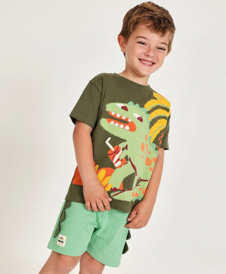 Completo da bambino in maglia con applicazioni laterali