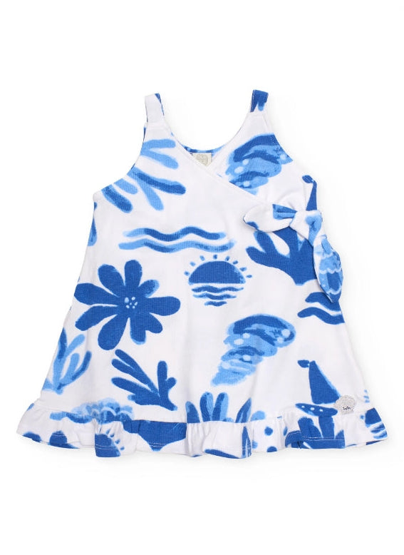 Vestito da bambina azzurro conchiglie ,tuc tuc