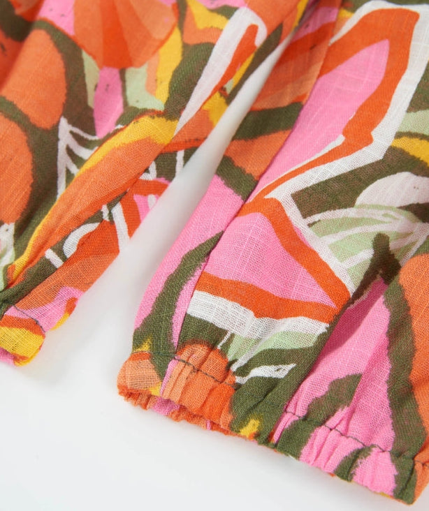 Pantaloni da bambina in tessuto e tessuto leggero