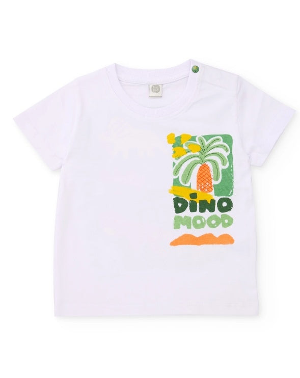 T-shirt da bambino in maglia con grafica palma