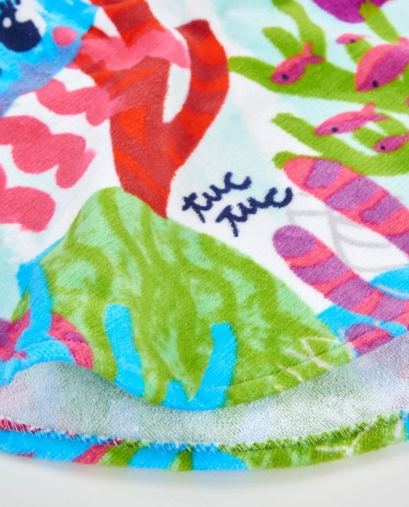 Asciugamano poncho da bambina in maglia con cappuccio