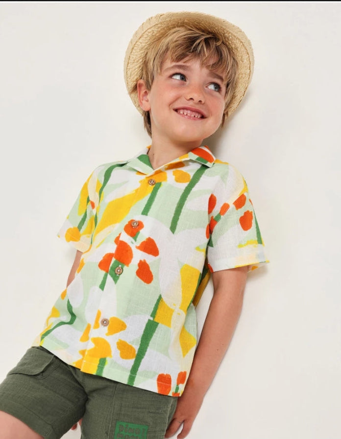 Camicia da bambino in tessuto e tessuto traspirante