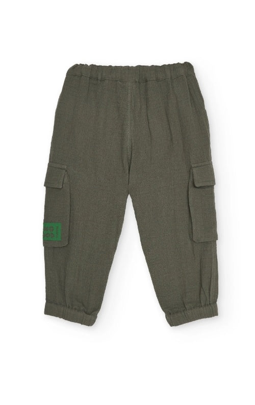 Pantaloni da bambino in tessuto con tasche cargo