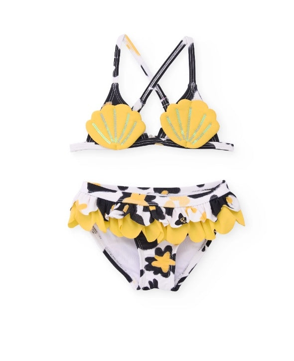 Bikini in maglia da bambina con dettagli in paillettes