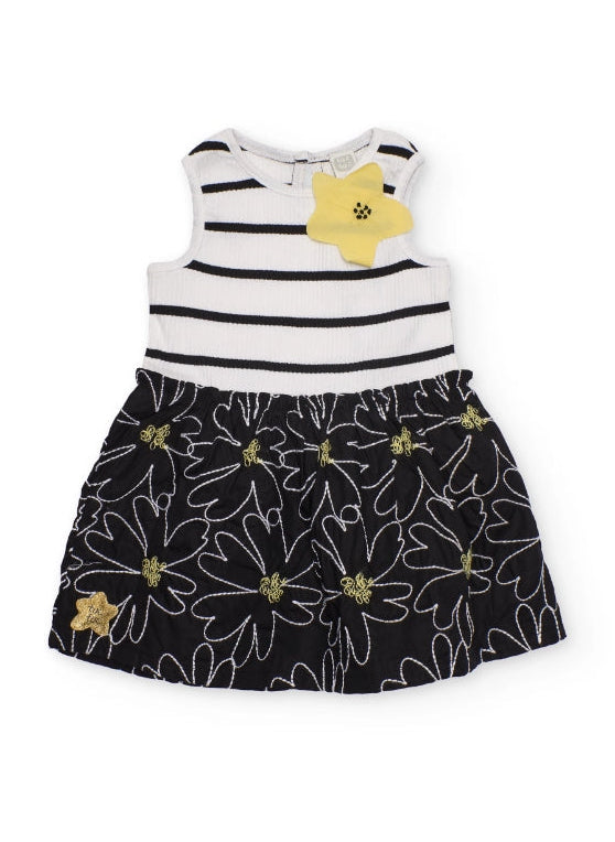 vestito in maglia a righe da bambina