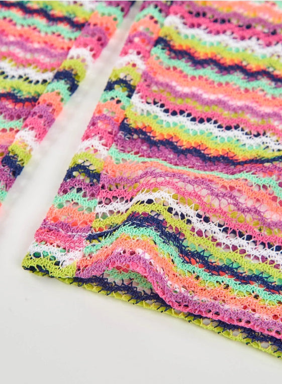 Pantaloni da ragazza in maglia con stampa a zig zag