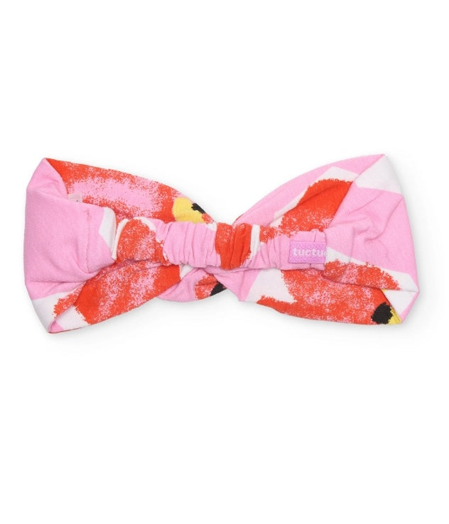 Fascia per capelli da bambina in maglia con nodo frontale