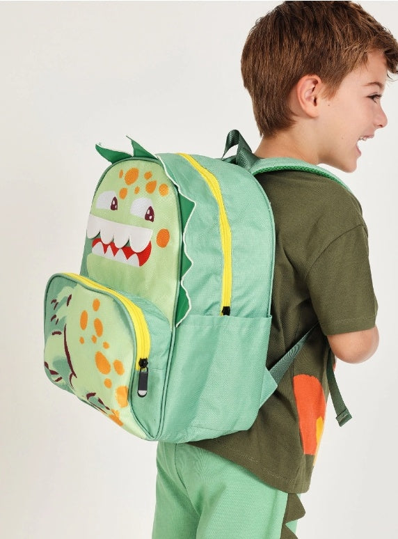Zaino da bambino in tessuto con motivo dinosauro
