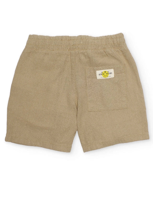 Bermuda da bambino in tessuto piano con vita elasticizzata