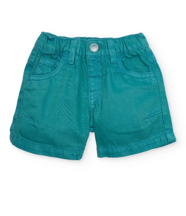 Bermuda da bambino in tessuto con vita elastica