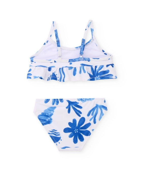 Bikini da bambina in maglia con spalline regolabili