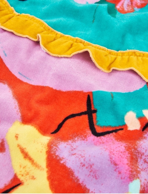 Asciugamano poncho da bambina in maglia con cappuccio