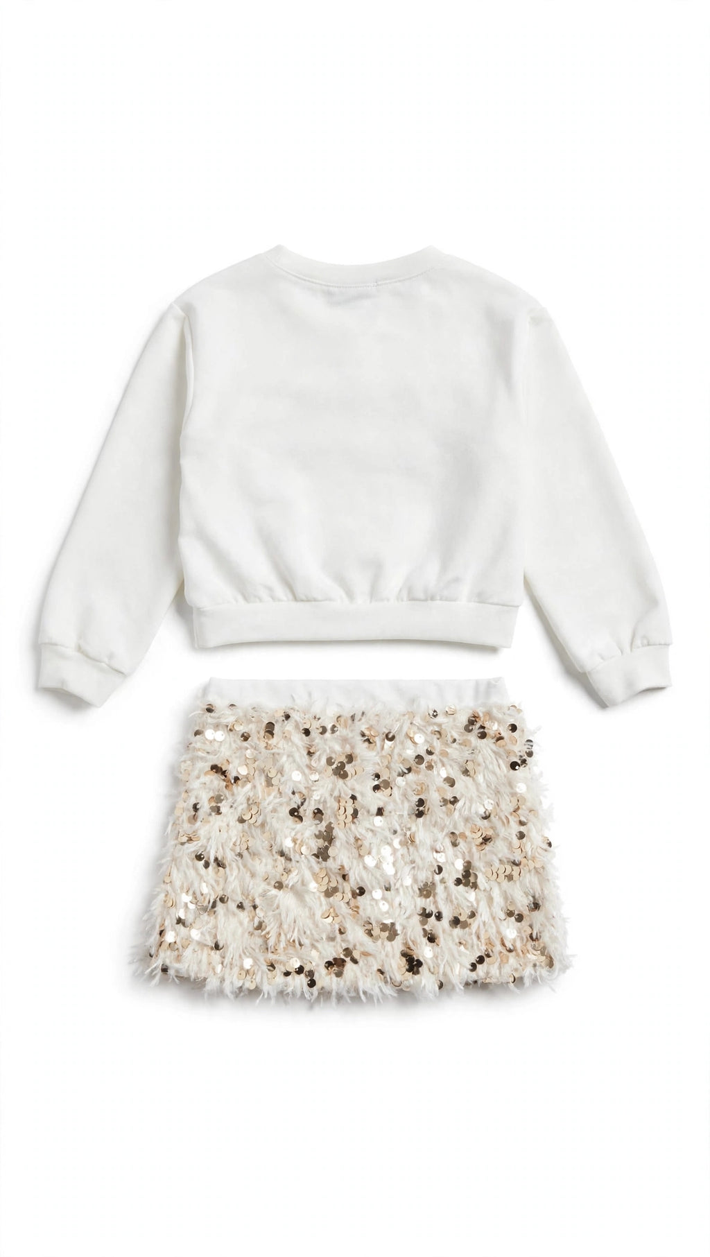 COORDINATO BAMBINA - FELPA + GONNELLINA PAILLETTES ORO