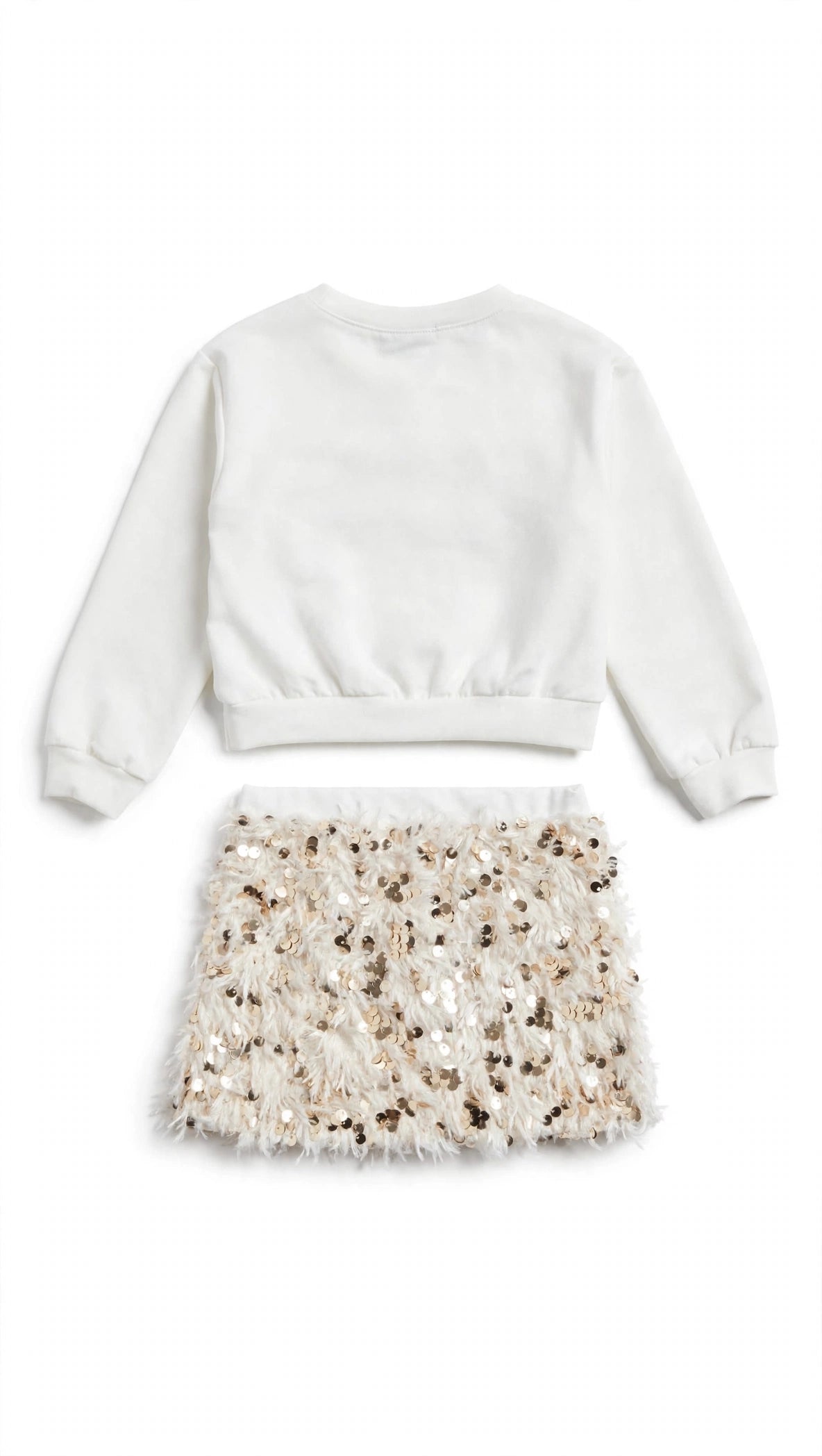 COORDINATO BAMBINA - FELPA + GONNELLINA PAILLETTES ORO