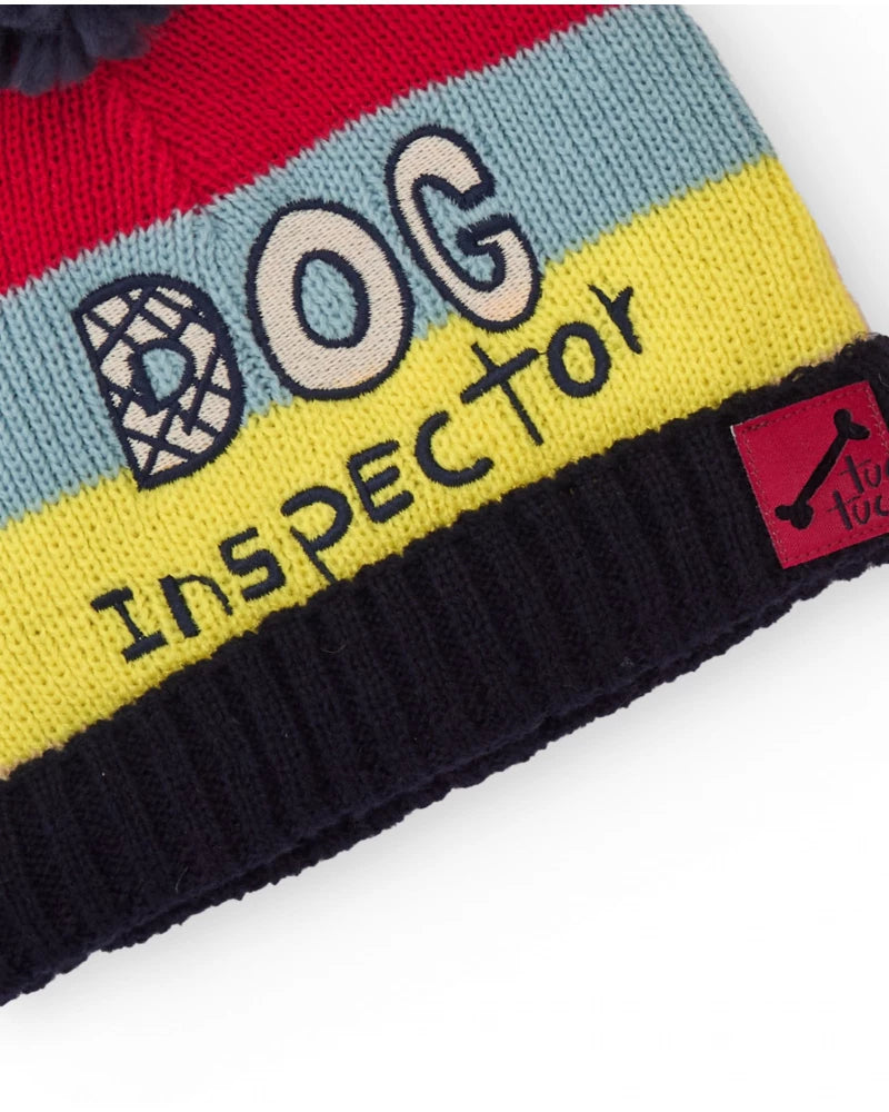 Set cappello e sciarpa per bambino in multicolore con scritta ricamata