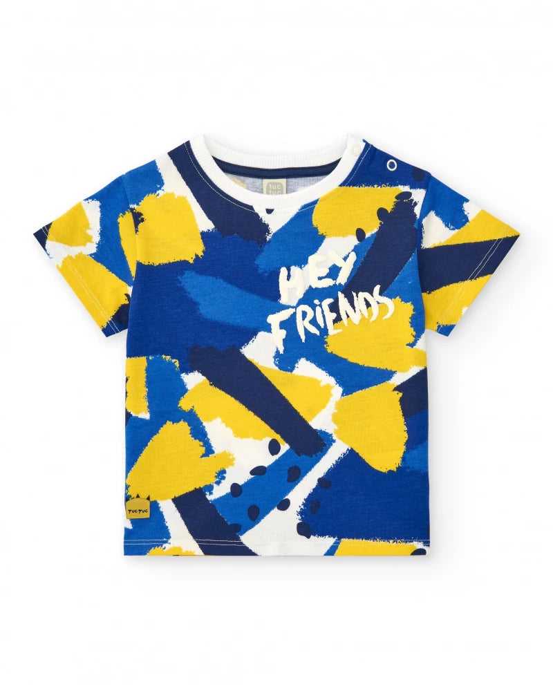 T-shirt per bambino blu e gialla