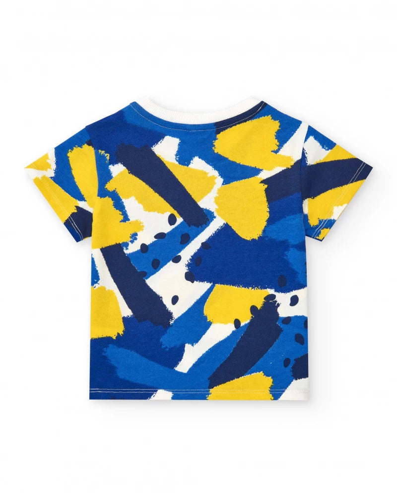 T-shirt per bambino blu e gialla